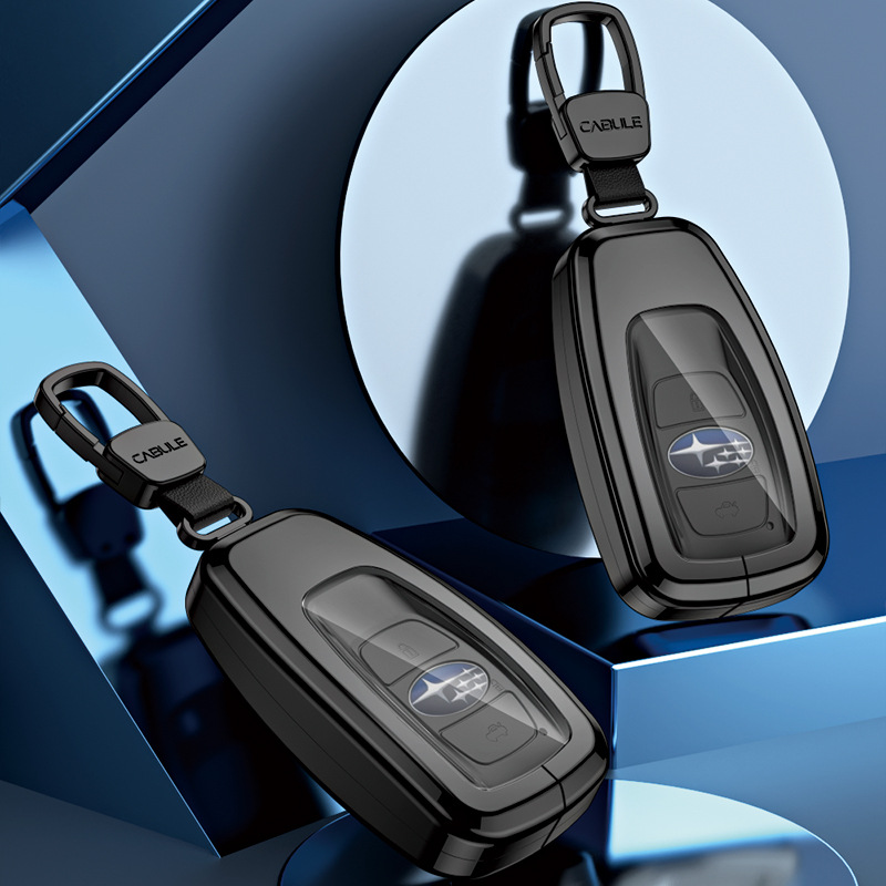 Load image into Gallery viewer, Subaru Alloy + TPU Film Protection Car Key Fob Case Cover For Outback, Forester, Impreza, WRX, XV, Crosstrek, Legacy
