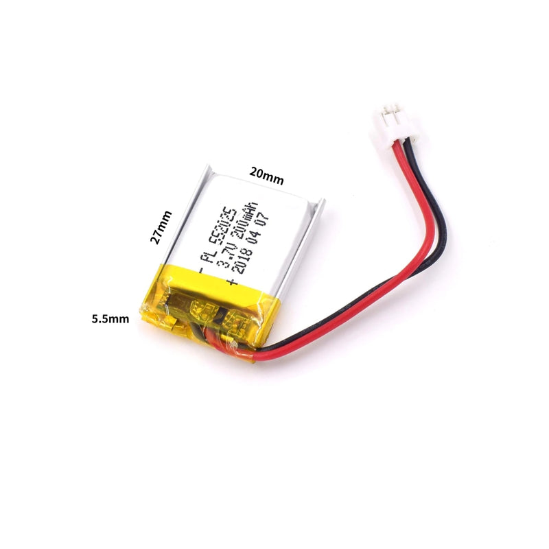 Cargue la imagen en el visor de la galería, [PH2.0-JST Connector][502025 &amp; 552025] Universal 200mAh 3.7V Rechargeable Li-Ion Lithium Polymer Battery - Polar Tech Australia
