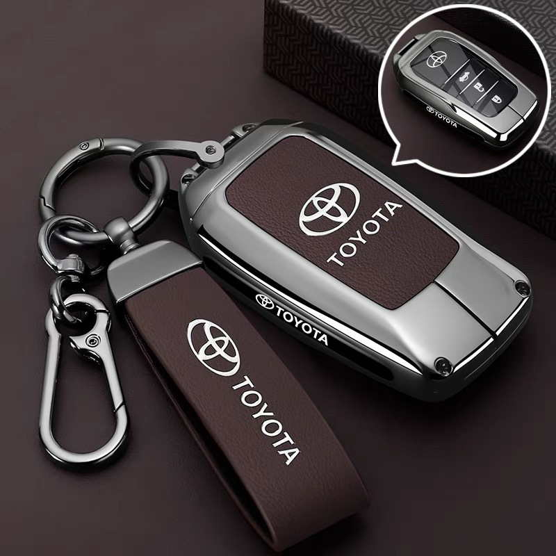 Chargez l'image dans la visionneuse de la galerie, Toyota PU Leather + Zinc Alloy Car Key Fob Case Cover For Corolla, Prius, Camry, C-HR, RAV4, Altis, Land Cruiser Prado - i-Station Mobile Phone &amp; Electronic Device Repair and Accessories
