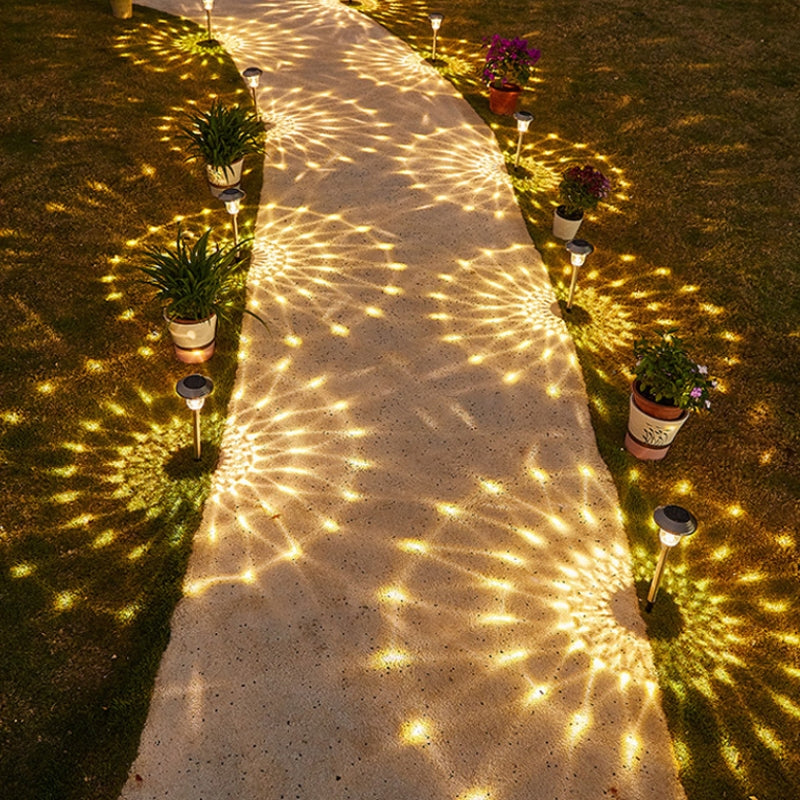Load image into Gallery viewer, 4 Pack Solar Pathway Lights Warm yellow + Bright White Outdoor Garden Stake Glass LED Stainless Steel Waterproof Landscape Path Lighting for Yard Walkway Driveway Outside Silver - Polar Tech Australia
