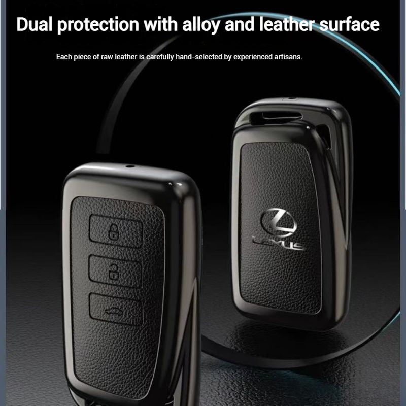 Cargue la imagen en el visor de la galería, Lexus Zinc Alloy + PU Leather Car Key Fob Case Cover For ES200, ES300, RX350, NX350H, LS500H
