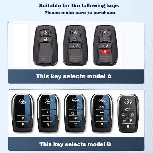 Toyota PU Leather + Zinc Alloy Car Key Fob Case Cover For Corolla, Prius, Camry, C-HR, RAV4, Altis, Land Cruiser Prado - i-Station Mobile Phone & Electronic Device Repair and Accessories