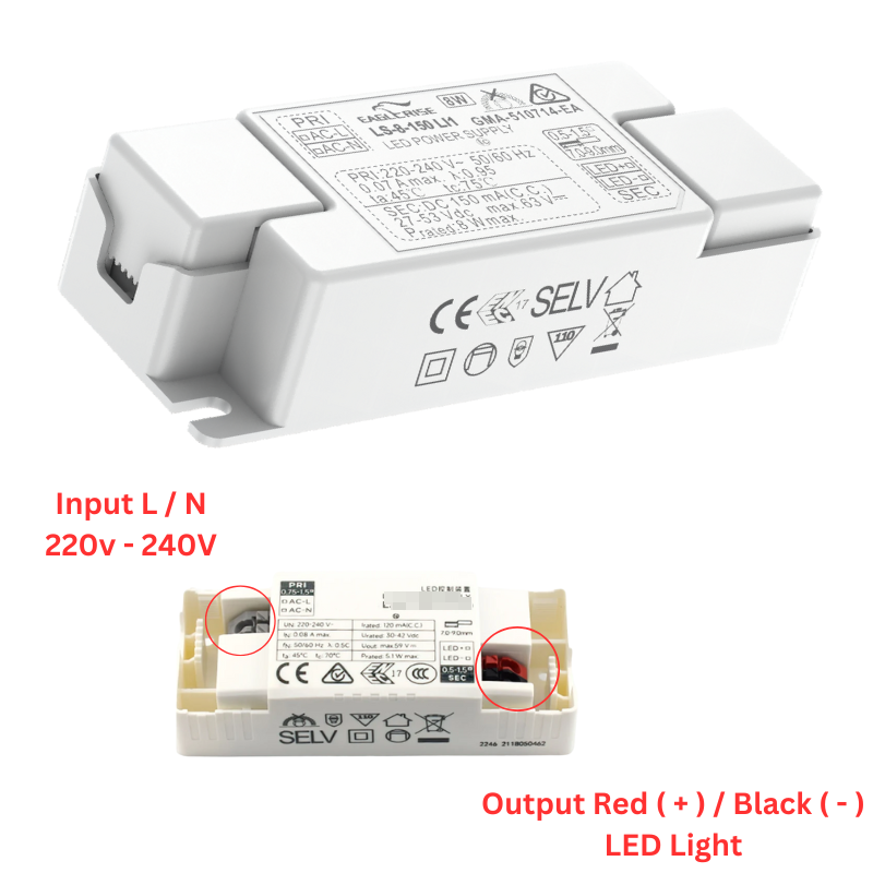 Chargez l&#39;image dans la visionneuse de la galerie, [LS-8-150][30-42V][150mA/6W] EAGLERISE Universal LED Driver &amp; Power Supply (SAA Approved) - Polar Tech Australia
