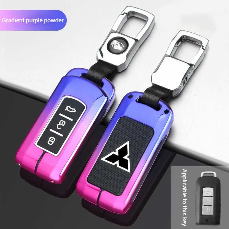 Chargez l&#39;image dans la visionneuse de la galerie, Mitsubishi Zinc Alloy + Silicone Car Key Fob Case Cover For Outlander, Eclipse Cross, ASX, Pajero, Lancer
