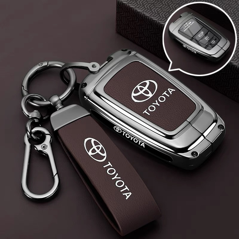 Chargez l'image dans la visionneuse de la galerie, Toyota PU Leather + Zinc Alloy Car Key Fob Case Cover For Corolla, Prius, Camry, C-HR, RAV4, Altis, Land Cruiser Prado - i-Station Mobile Phone &amp; Electronic Device Repair and Accessories
