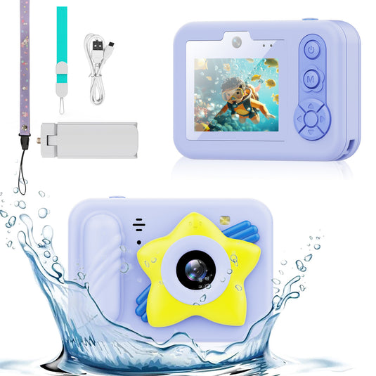 [Depth 1.5M Max] High-Definition IP68 Waterproof Kids Camera With Triangular Stand & Safety Strap - Polar Tech Australia