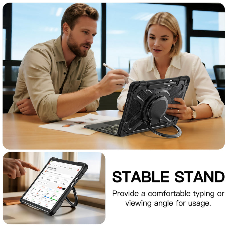 Load image into Gallery viewer, Microsoft Surface Pro 12 (2025) - 360 Degree Rotate Shockproof Heavy Duty Tough Stand Case Cover With Pen Holder
