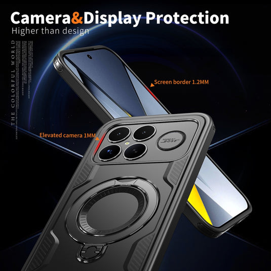 Xiaomi Poco X8 Pro Max - TPU+PC 2-in-1 Material Shockproof Protective Case with Metal Rotating Stand - Polar Tech Australia