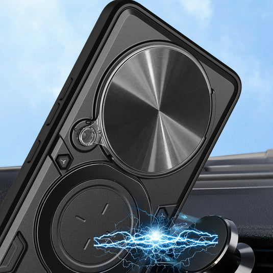 Honor Magic6 Pro (BVL-AN16, BVL-N49) - Heavy Duty Sliding Camshield Ringer Holder Phone Case