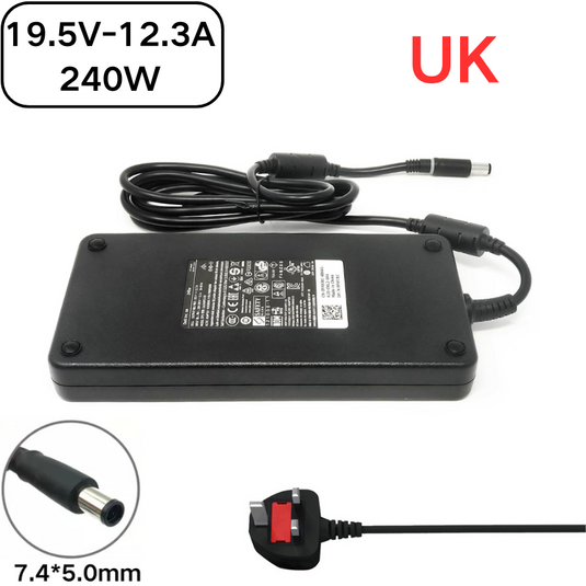 [19.5V-12.3A/240W][7.4*5.0] Dell Alienware X15 R1 M15 M17x M18x AC Power Adapter Laptop Wall Charger