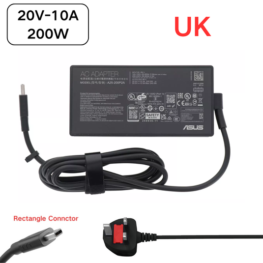[20V-10A 12A/200W 240W][Rectangle Connctor] ASUS ROG Zephyrus G14 (2026) GA403 GA403GM Series - Laptop AC Power Supply Adapter Charger