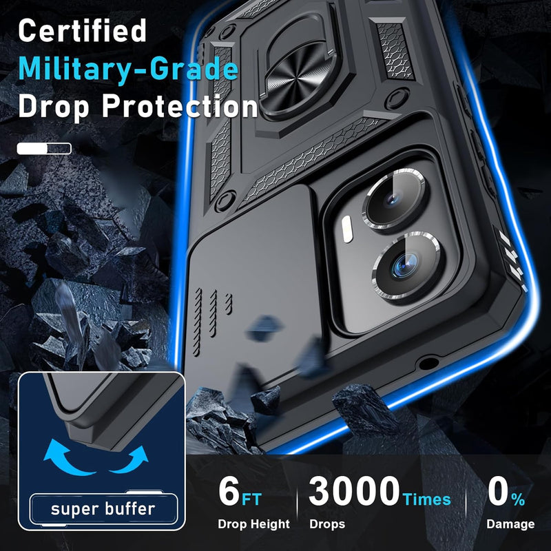 Chargez l&#39;image dans la visionneuse de la galerie, [Magnetic Ring Kickstand][Slide Camera Cover] Motorola Moto G Stylus 5G 2024 - Shield Shockproof Rugged Heavy Duty Case - Polar Tech Australia
