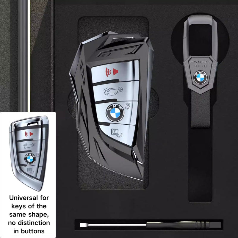 Cargue la imagen en el visor de la galería, BMW Mecha Style Zinc Alloy Car Key Fob Case Cover For 1, 3, 5, 7 Series,X1, X3, X5, X6, X7
