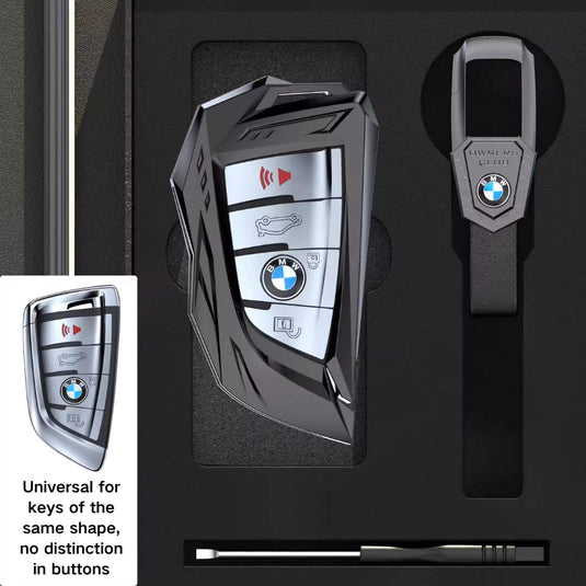 BMW Mecha Style Zinc Alloy Car Key Fob Case Cover For 1, 3, 5, 7 Series,X1, X3, X5, X6, X7