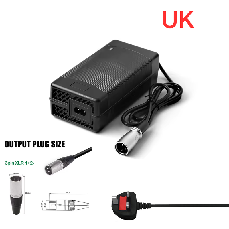 Load image into Gallery viewer, [48V-54.6V/3A][XLR Male Plug] Universal For 48V 13S Li-Ion Lithium Battery Pack Electric Scooter EBike AC Power Adapter Charger - Polar Tech Australia
