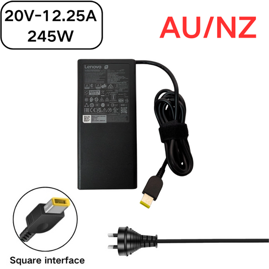 [20V-12.25A/245W][Yellow Square Slim Tip][Slim GaN] Lenovo Legion Pro 5 16IAX10 / Legion 5 15IRX10 / LOQ 17IRX10 2025 Gaming Series - Laptop AC Power Supply Adapter Charger