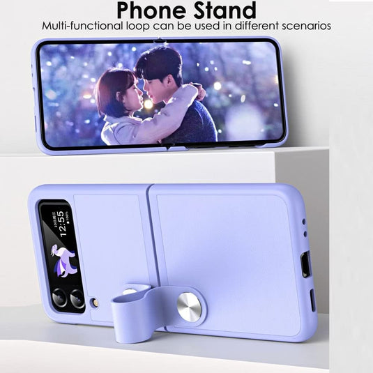 Samsung Galaxy Z Flip 5 (SM-F731) - PU Leather Handheld Stand Phone Case