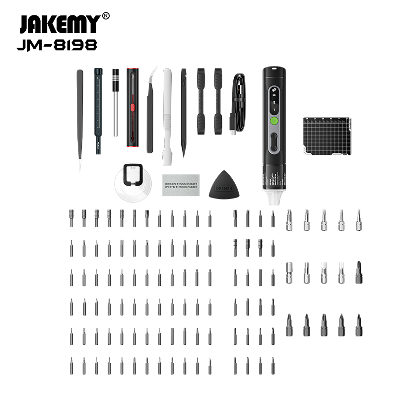 Load image into Gallery viewer, [JM-8198] Jakemy 135-in-1 Modular Manual Toolbox with Electric Screwdriver Handle &amp; 117 Precision Bits - Polar Tech Australia
