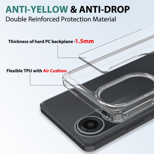 OPPO A78 4G (CPH2565) - Transparent TPU + Acrylic Anti-Drop Phone Case - Polar Tech Australia