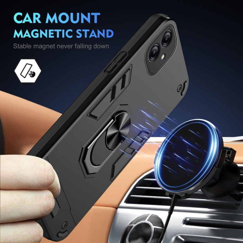 Chargez l&#39;image dans la visionneuse de la galerie, Samsung Galaxy A06 4G (SM-A065) - Shockproof Metal Ring Holder Phone Case
