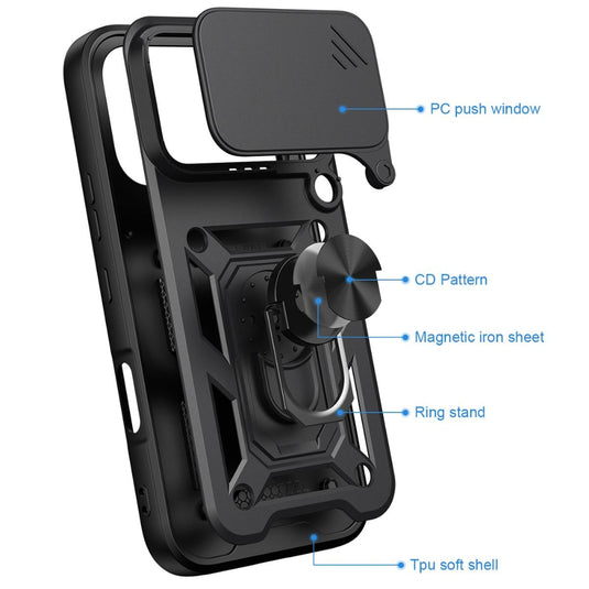 Honor 600 / 600 Pro - Sliding Camera Cover Design TPU+PC Phone Case