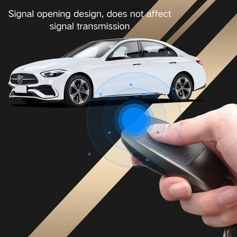 Chargez l&#39;image dans la visionneuse de la galerie, Mercedes Benz Carbon Fiber Metal Protective Car Key Fob Case Cover For Benz A, B, C, E, GLC, GLE
