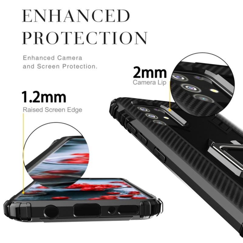 Load image into Gallery viewer, OPPO A91 / Reno3 - Carbon Fiber Protective Case with 360 Degree Rotating Ring Holder - Polar Tech Australia
