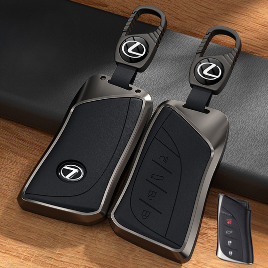 Lexus Aluminum Alloy + PU Leather Car Key Fob Case Cover For ES200, ES300h, RX350h, RX300, NX200, NX260 - Polar Tech Australia