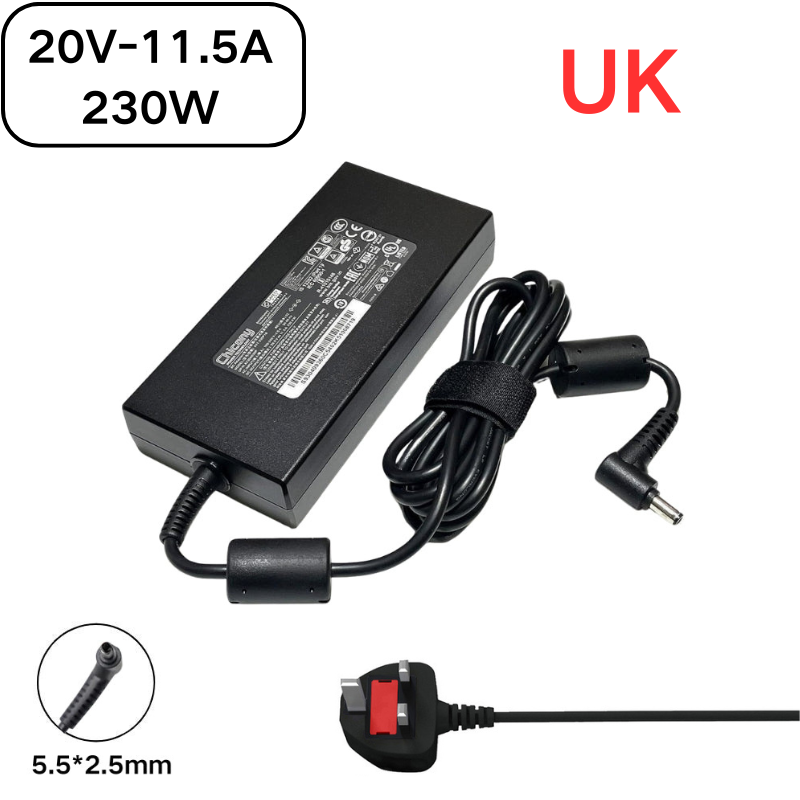 Cargue la imagen en el visor de la galería, [20V-11.5A/230W][5.5*2.5] MSI GS66 GS76 WS66 WS76 Msi Creator 15 17 Laptop AC Power Supply Adapter Charger

