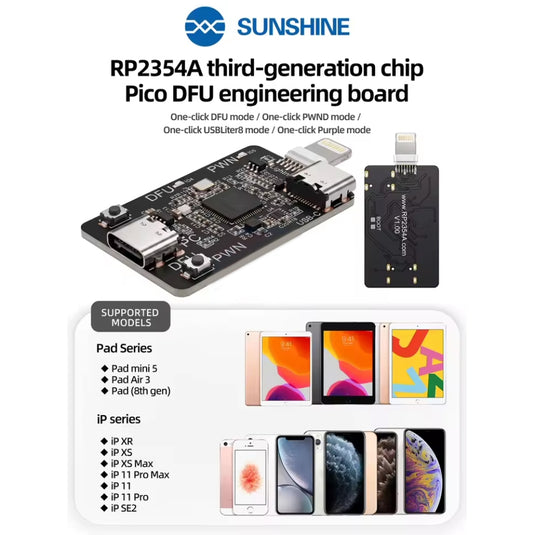 SUNSHINE RP2354A DFU Engineering Board iPhone PWN Mode Tool A12/A13 Device Repair Tool