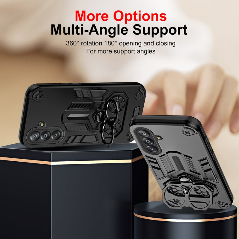 Load image into Gallery viewer, Samsung Galaxy A17 (SM-A176) - Double-Ring Holder PC Hybrid TPU Phone Case
