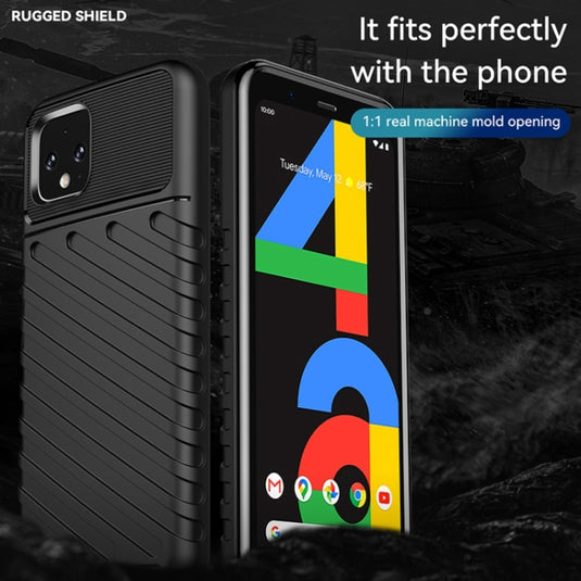 Google Pixel 4A - Thunder Series Twill Texture Thickened Anti-fall Protection TPU Case