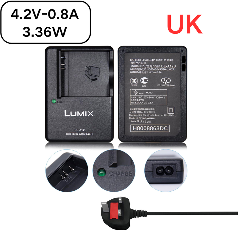 Chargez l'image dans la visionneuse de la galerie, [DE-A12B][4.2V-0.8A] Panasonic LUMIX CGA-S005E Battery / D-LUX2 C-LUX1 D-LUX3 D-LUX4 Series - Camera Charger Power Supply Adapter - Polar Tech Australia
