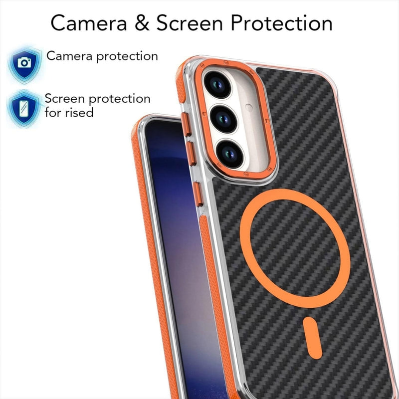 Chargez l'image dans la visionneuse de la galerie, Samsung Galaxy S26 FE - Dual-Tone Carbon Fiber Texture MagSafe Phone Case
