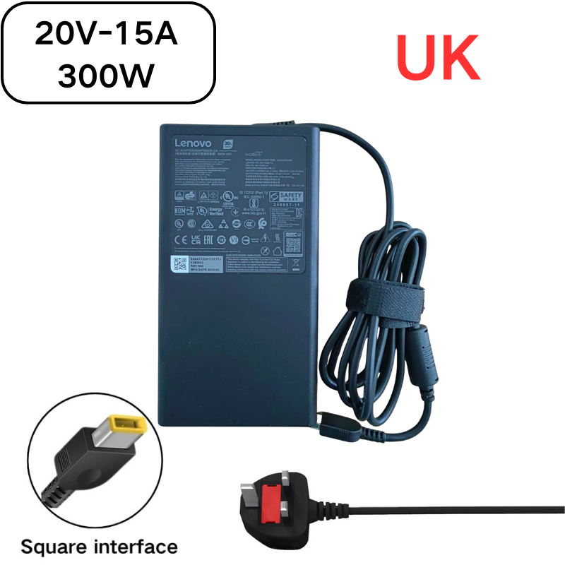 Chargez l&#39;image dans la visionneuse de la galerie, [20V-15A/300W][Yellow Square Slim Tip][Slim GaN] Lenovo Legion R9000P Y9000 Y7000P Y9000K R9000K Y9000P Y7000P Y9000P 2025 Gaming Series - Laptop AC Power Supply Adapter Charger - Polar Tech Australia
