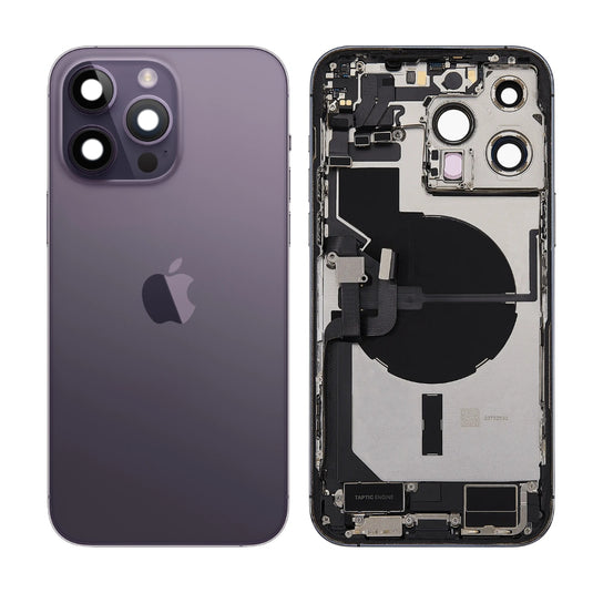 [With Built-in Parts] Apple iPhone 14 Pro Max - Back Rear Glass & Middle Housing Frame Assembly (US Without SIM Tray Version)