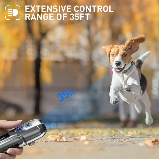 PAPANI Handheld LED Ultrasonic Dog Training Anti-Bark Device Type-c Charging Port - Polar Tech Australia