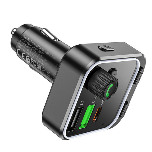 [BC53] HOCO Dual USB + PD USB-C Port 20W Car Charging Adapter With FM Transmitter