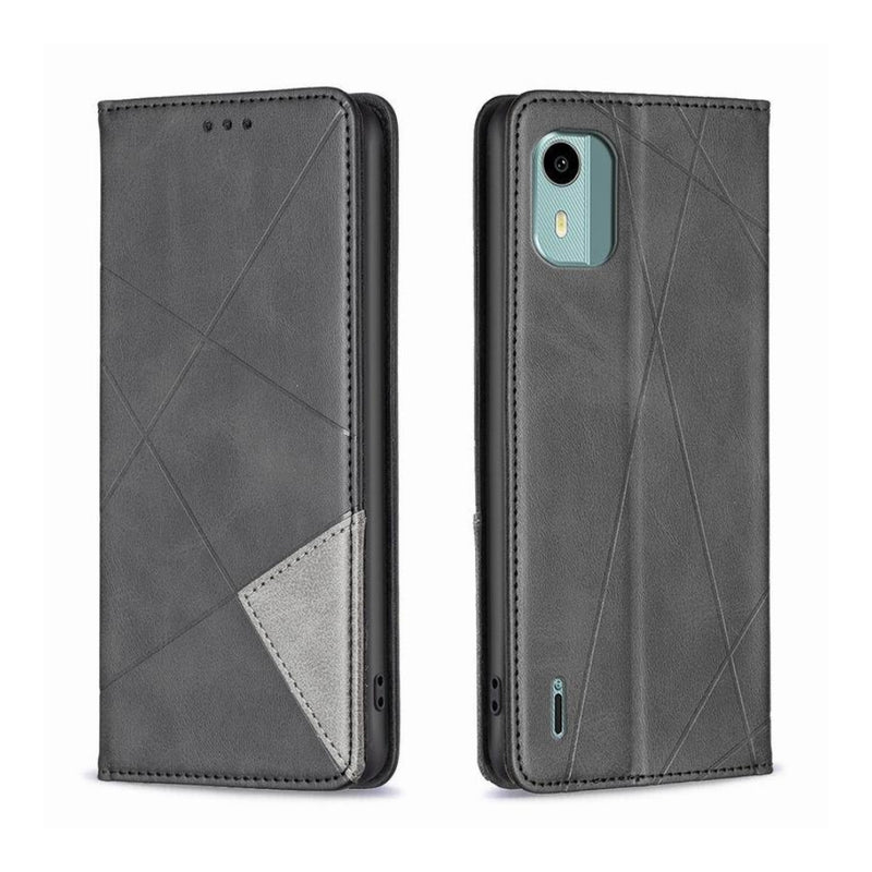 Load image into Gallery viewer, Nokia C21 - Rhombus Texture Magnetic Leather Phone Case
