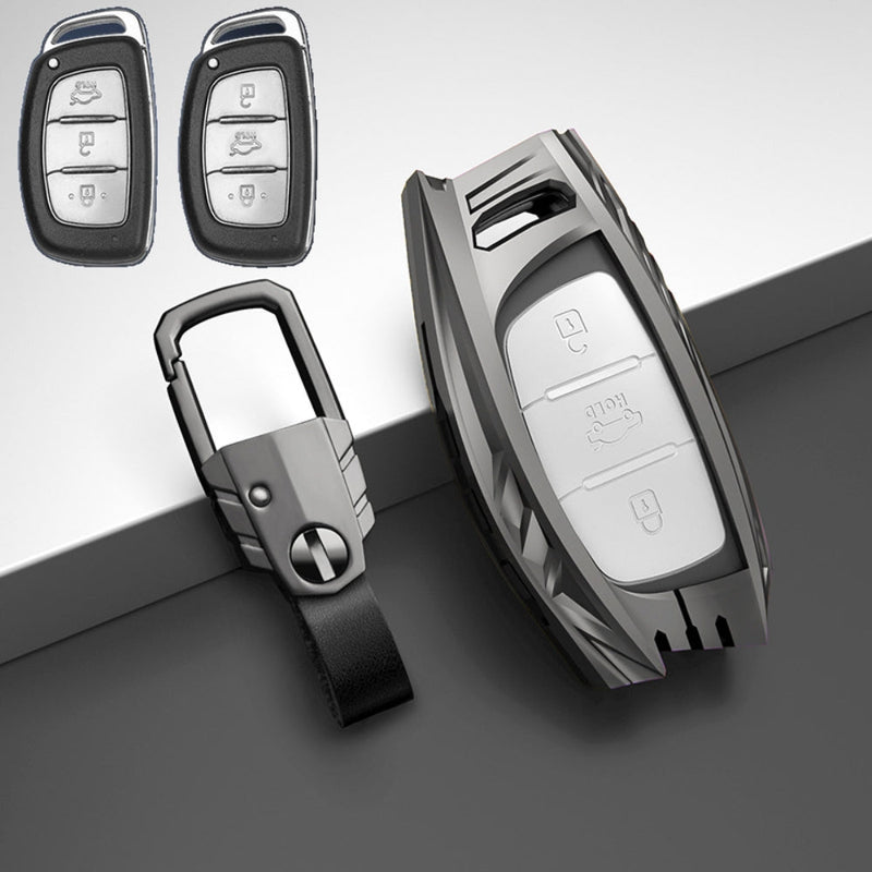 Chargez l&#39;image dans la visionneuse de la galerie, Hyundai Zinc Alloy Car Key Fob Protective Case Cover For Tucson, Sonata Fe, Creta, Ix25, Ix35, Ix45, Verna, Solaris, Mistra, Elantra, Accent
