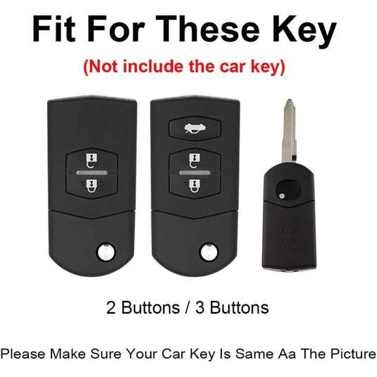 Mazda Zinc Alloy Leather Folding Car Key Fob Case Cover For Mazda 2, 3, 5, 6, CX-5, CX-7, CX-9, RX-8, MX-5