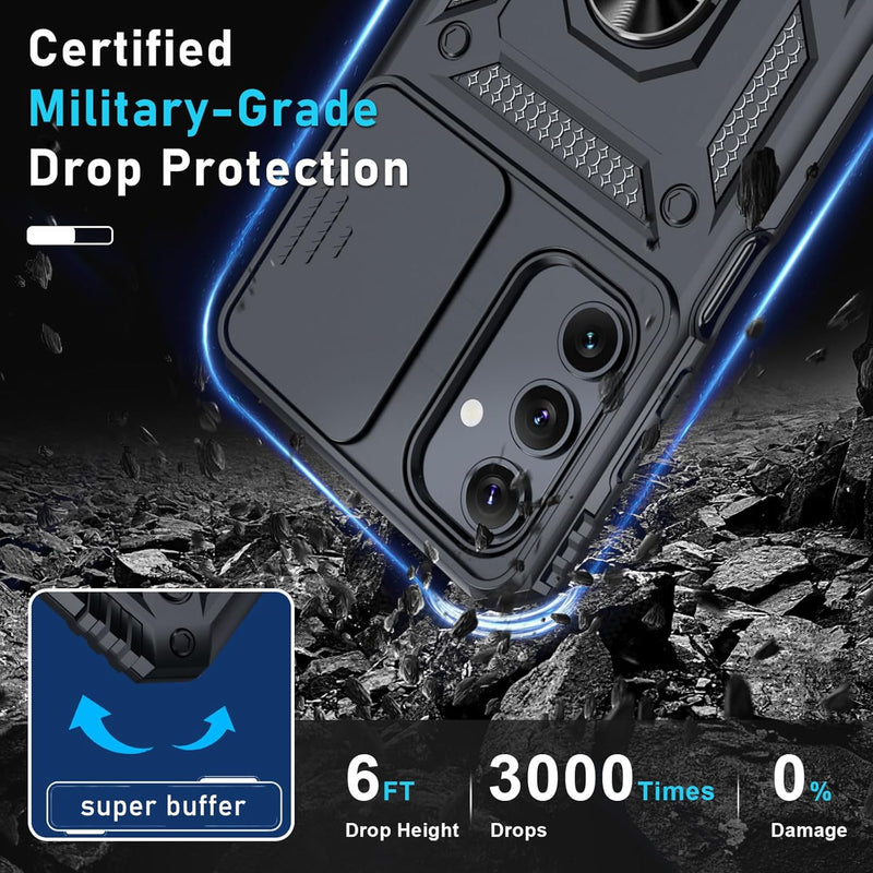 Chargez l&#39;image dans la visionneuse de la galerie, [Magnetic Ring Kickstand][Slide Camera Cover] Motorola Moto G Play 2024 - Shield Shockproof Rugged Heavy Duty Case - Polar Tech Australia
