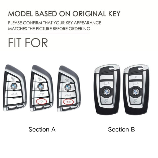 BMW Carbon Fiber Metal Protective Car Key Fob Case Cover For 1, 3, 4, 5, 6 Series, X3, X5, X6, X7