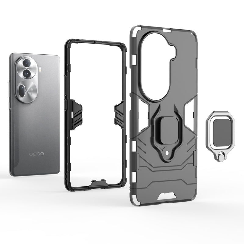 Cargue la imagen en el visor de la galería, OPPO Reno11 Pro 5G (CPH2607) - Heavy Duty Armor Case With Ring Holder Stand - Polar Tech Australia
