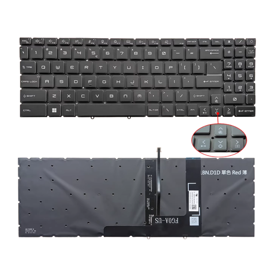 MSI Stealth A16 AI+ Studio A1V MS-15F3 MS-15F4 Series - Laptop Keyboard With Backlit US English Layout - Polar Tech Australia
