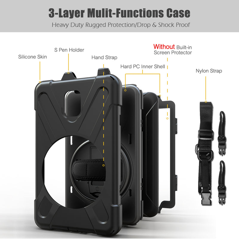 Cargue la imagen en el visor de la galería, Samsung Galaxy Tab Active 2 8&quot; 2017 (T390/T395) Heavy Duty 360 Degree Rotate Stand Hand Strap Case - Polar Tech Australia

