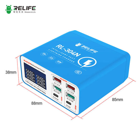 [RL-304N] RELIFE Intelligent Digital Display 6-Port Charger/Wide Voltage - Polar Tech Australia