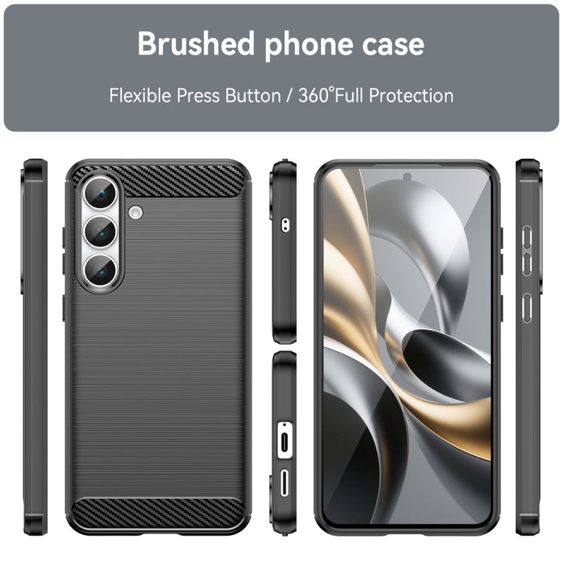 Load image into Gallery viewer, Samsung Galaxy S25 FE (SM-S731) - Carbon Fiber Brushed Texture TPU Phone Case
