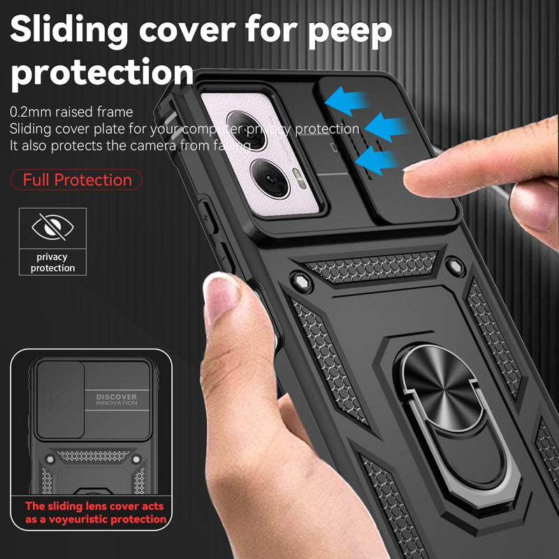Cargue la imagen en el visor de la galería, [Magnetic Ring Kickstand][Slide Camera Cover] Motorola Moto G Power 2024 - Shield Shockproof Rugged Heavy Duty Case - Polar Tech Australia
