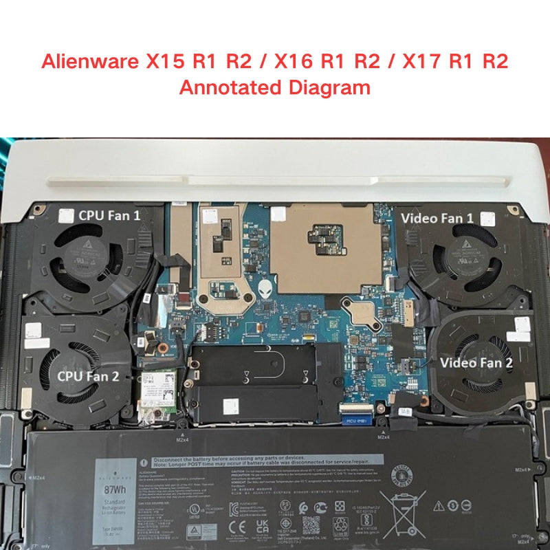 Cargue la imagen en el visor de la galería, Dell Alienware X16 R1 R2 Series - Laptop CPU &amp; GPU Cooling Fan Cooler - Polar Tech Australia
